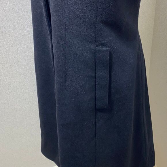 Anne Klein Women's 100% Wool Black Long Coat Size 8 Button Down - Picture 7 of 11